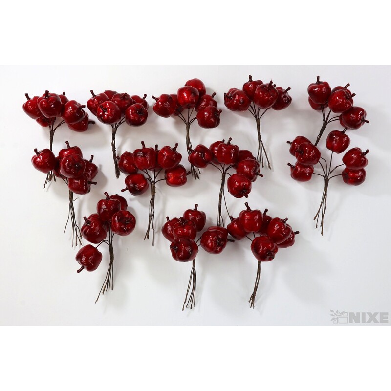 JABLÍČKA NA DR. 2,5x12cm 6ks 12sv*ČERVENÁ