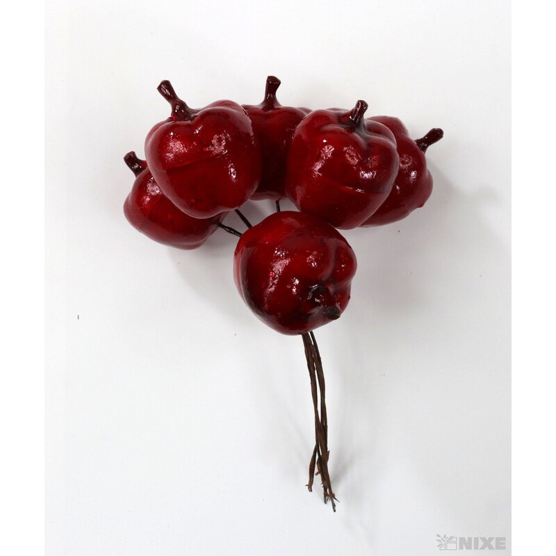 JABLÍČKA NA DR. 2,5x12cm 6ks 12sv*ČERVENÁ