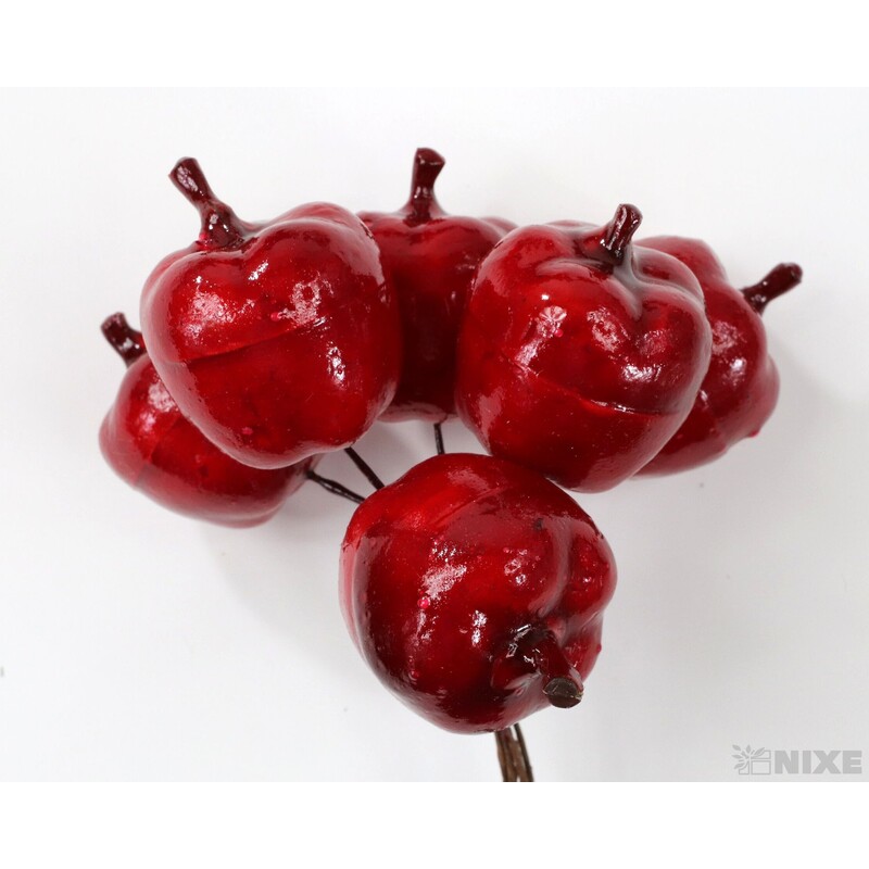 JABLÍČKA NA DR. 2,5x12cm 6ks 12sv*ČERVENÁ