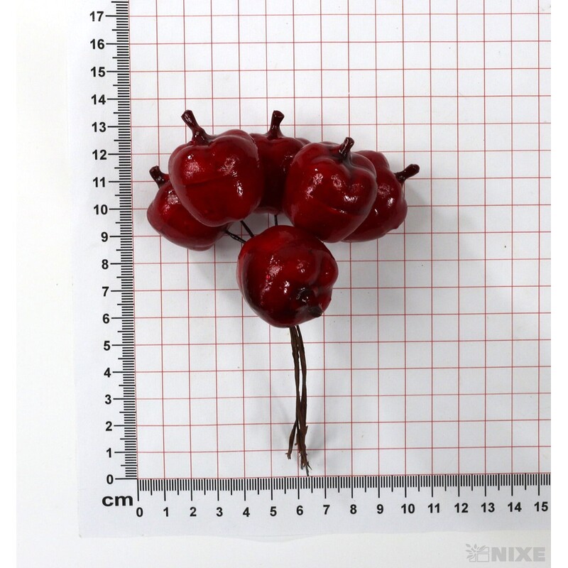 JABLÍČKA NA DR. 2,5x12cm 6ks 12sv*ČERVENÁ