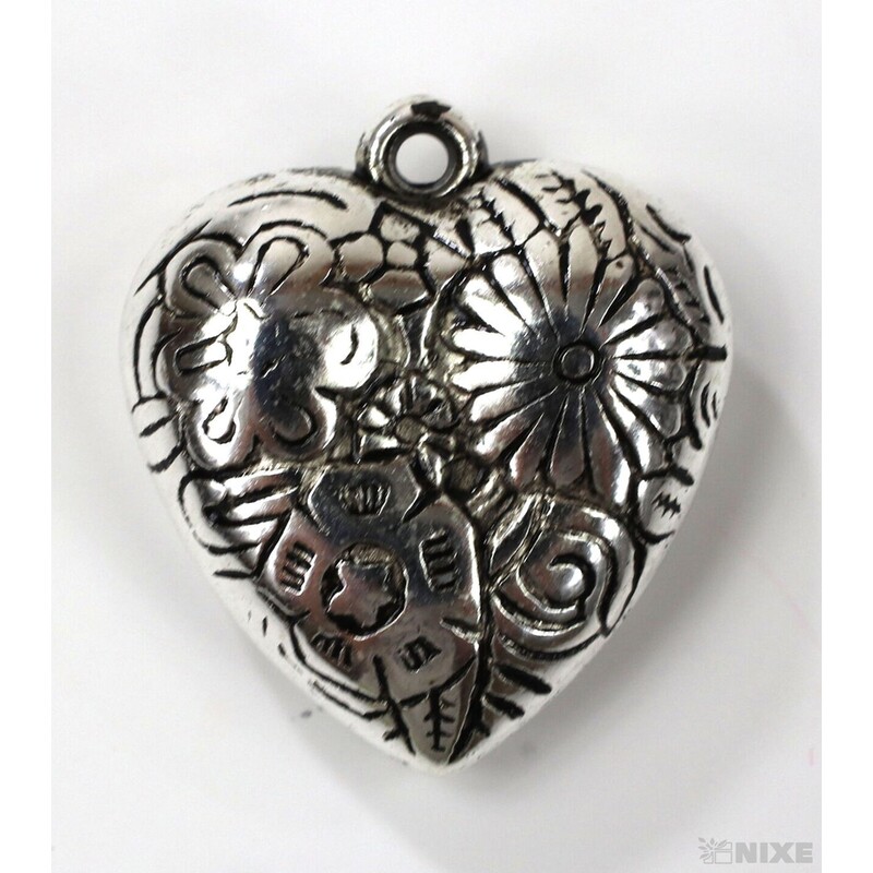 ZÁVĚS KOV SRDCE 8ks 3cm*STŘÍBRNÁ