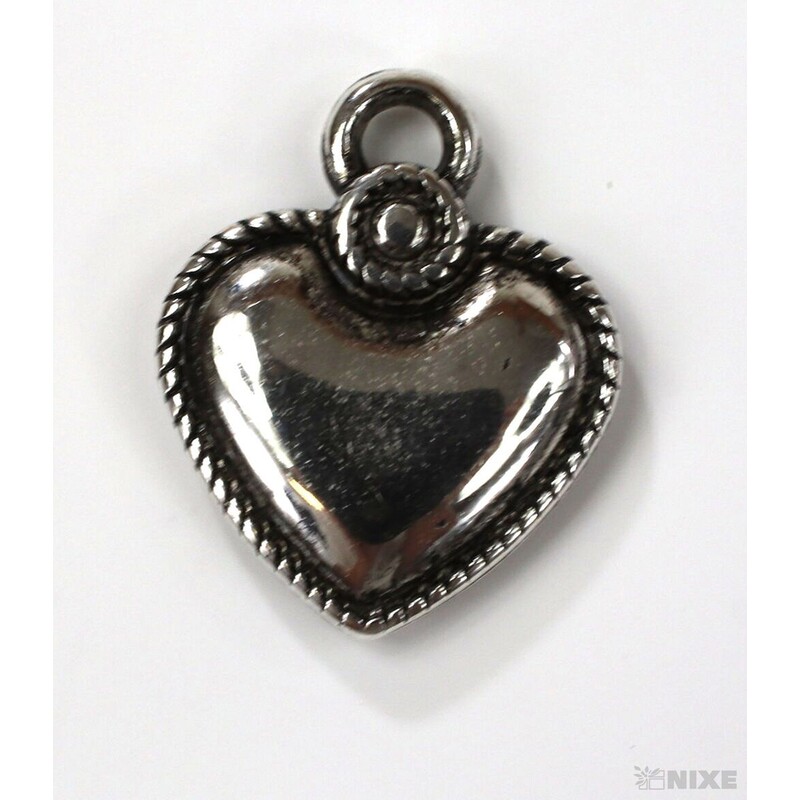 ZÁVĚS KOV SRDCE 30ks 2cm*STŘÍBRNÁ