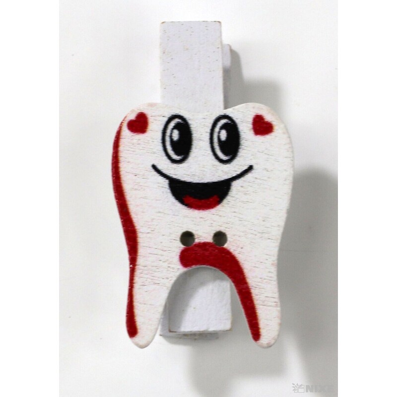 KOLÍČEK ZUBY 3,5cm 6ks*MIX BAREV