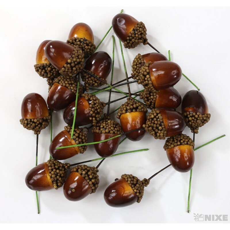 ŽALUDY 2,5x9cm 20ks*HNĚDÁ