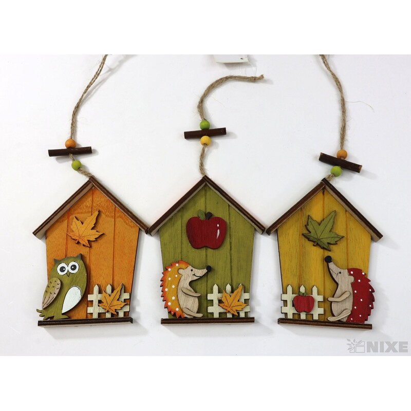 ZÁVĚS DOMEČEK PODZIM 10X13cm*MIX BAREV