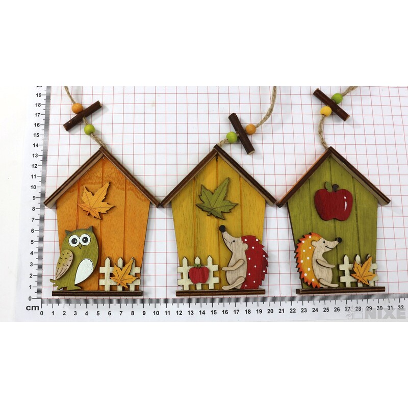 ZÁVĚS DOMEČEK PODZIM 10X13cm*MIX BAREV