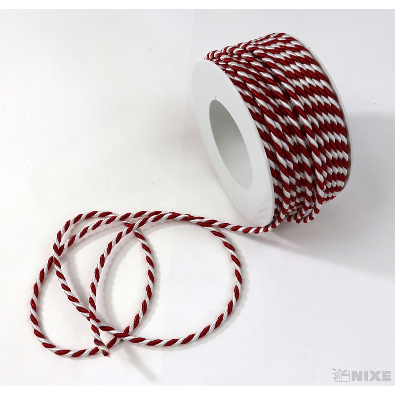 ŠŇŮRA 04mmx25m*BÍLÁ+ČERVENÁ 194223