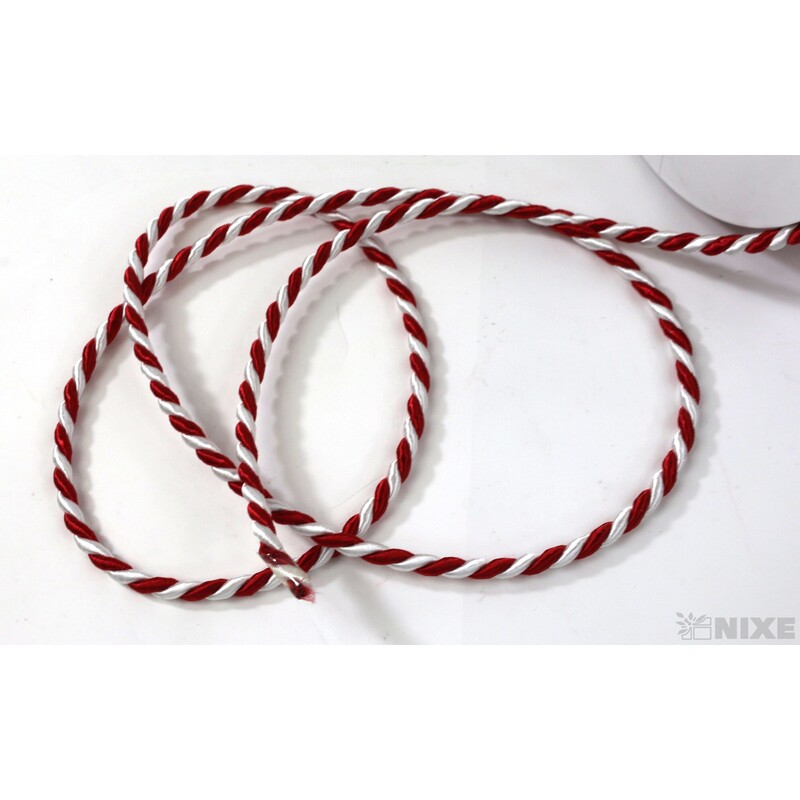 ŠŇŮRA 04mmx25m*BÍLÁ+ČERVENÁ 194223