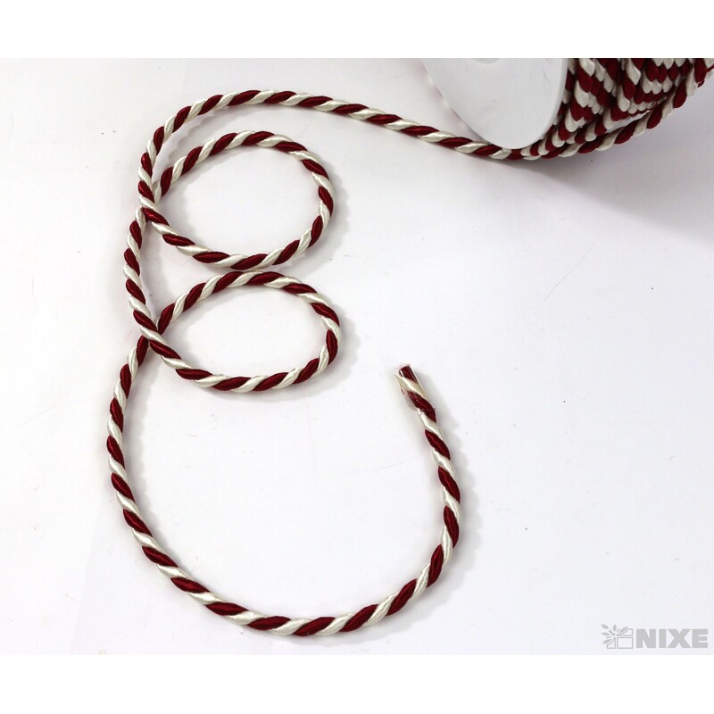 ŠŇŮRA 04mmx25m*BÍLÁ+BORDOVÁ 194224