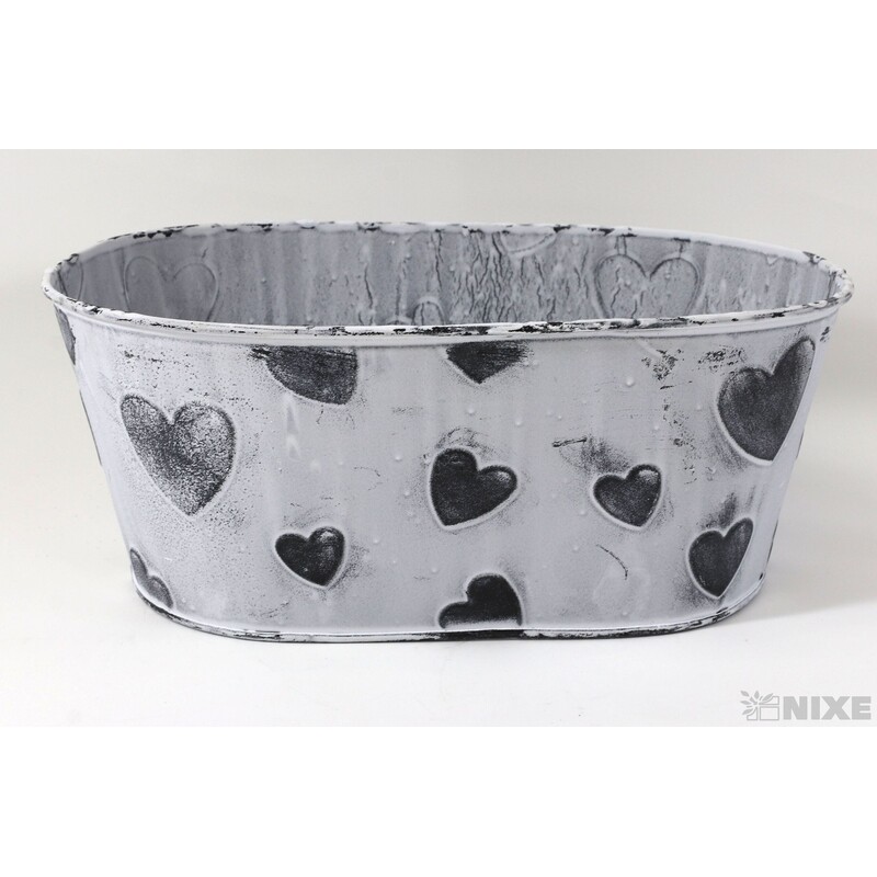 PLECHOVÝ OBAL OVÁL 23x10cm*BÍLÁ