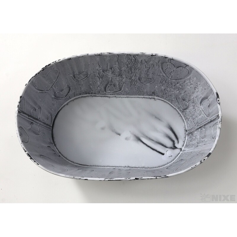 PLECHOVÝ OBAL OVÁL 23x10cm*BÍLÁ