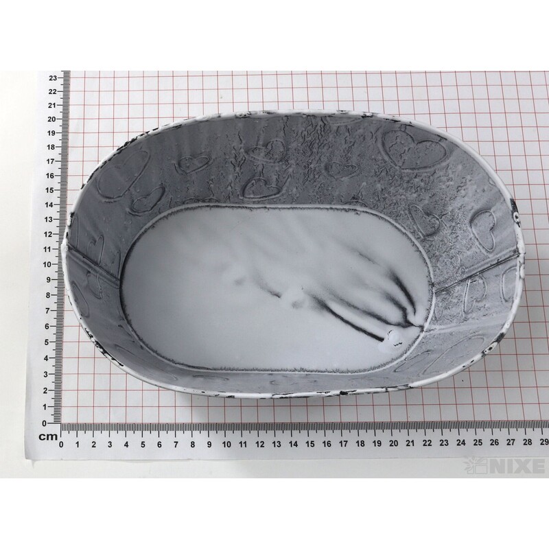 PLECHOVÝ OBAL OVÁL 23x10cm*BÍLÁ