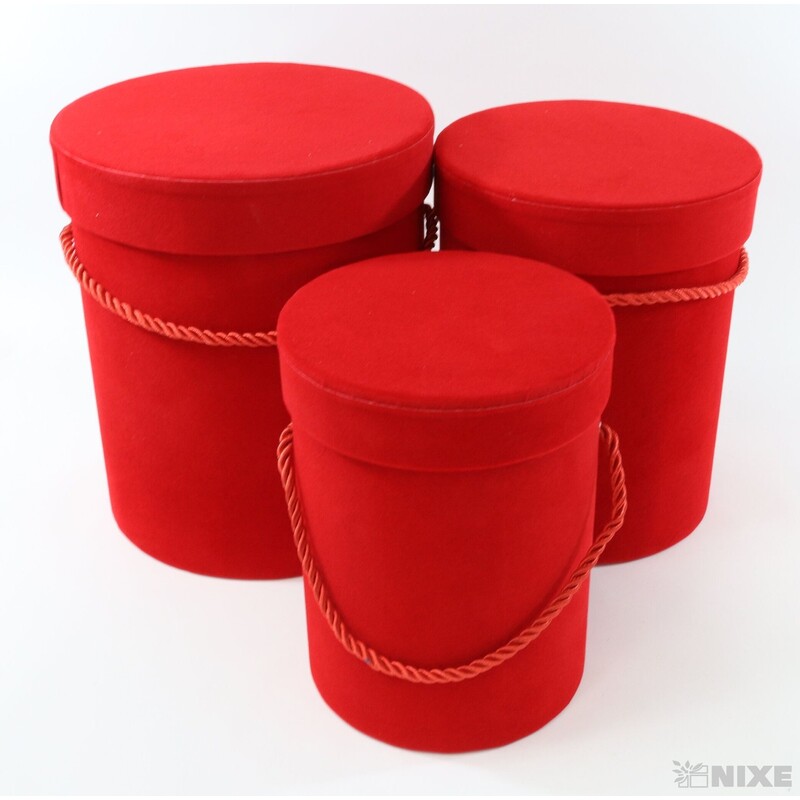 KVĚTINOVÝ BOX 3ks pr. 18x22cm 15x20 13x18*ČERVENÁ