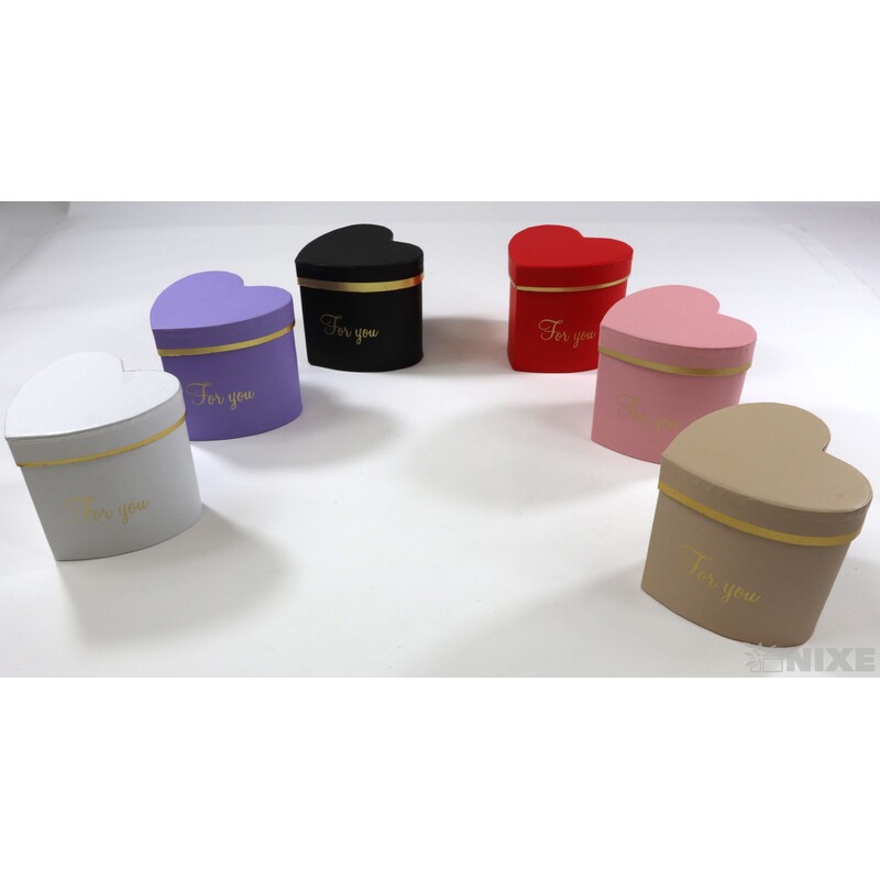 KRABICE SRDCE 6ks 9x8cm*MIX BAREV