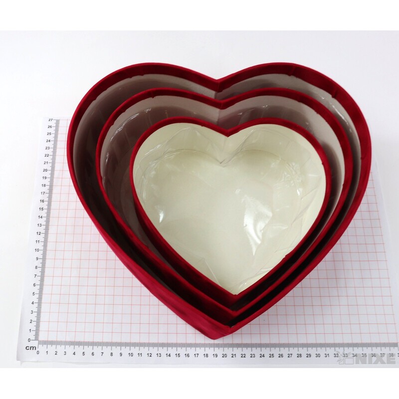 KRABICE SRDCE 28x12cm 27x11 20x8*MIX BAREV