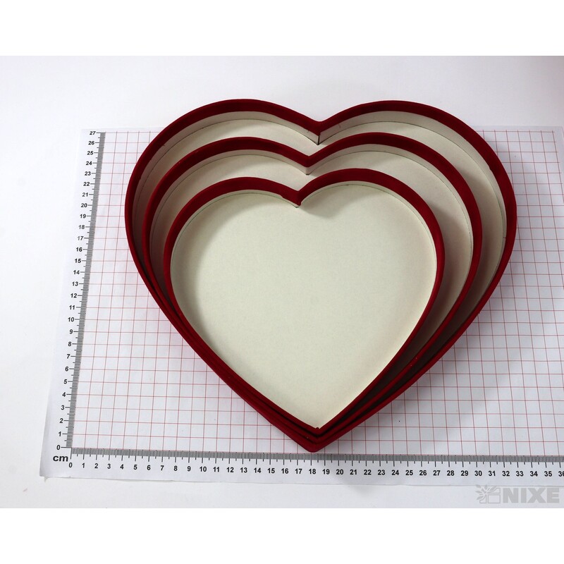 KRABICE SRDCE 28x12cm 27x11 20x8*MIX BAREV