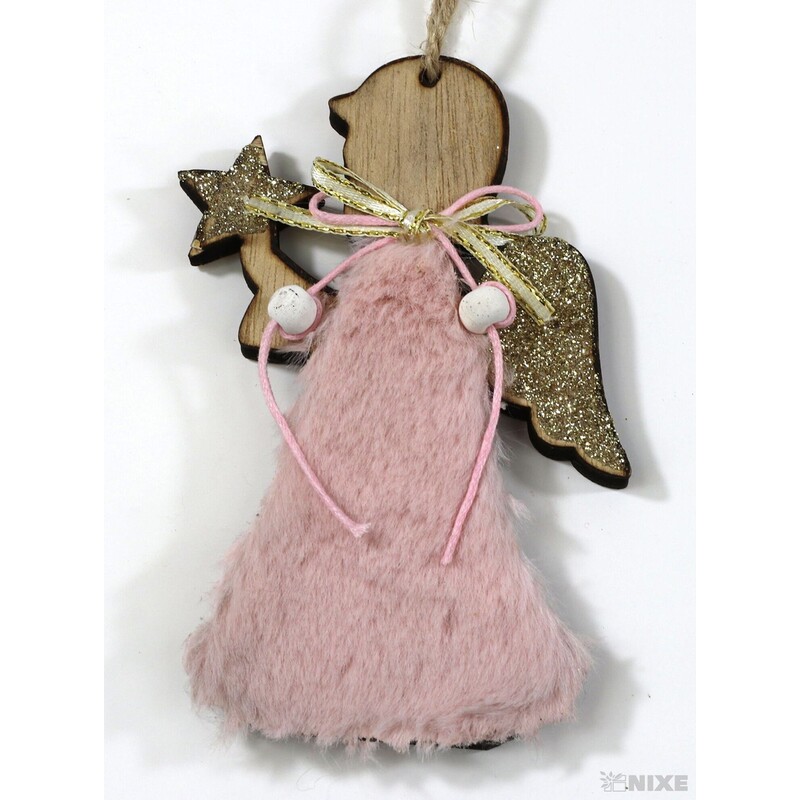 ZÁVĚS ANDĚL 12cm*RŮŽOVÁ