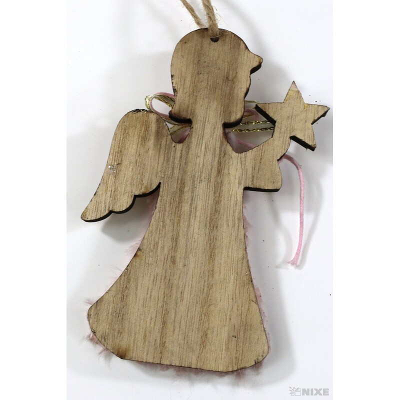 ZÁVĚS ANDĚL 12cm*RŮŽOVÁ