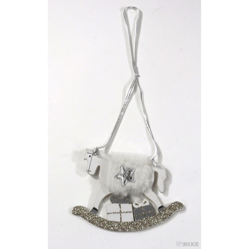 ZÁVĚS KONÍK 9x12cm*BÍLÁ