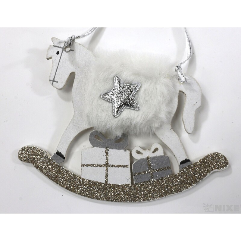 ZÁVĚS KONÍK 9x12cm*BÍLÁ