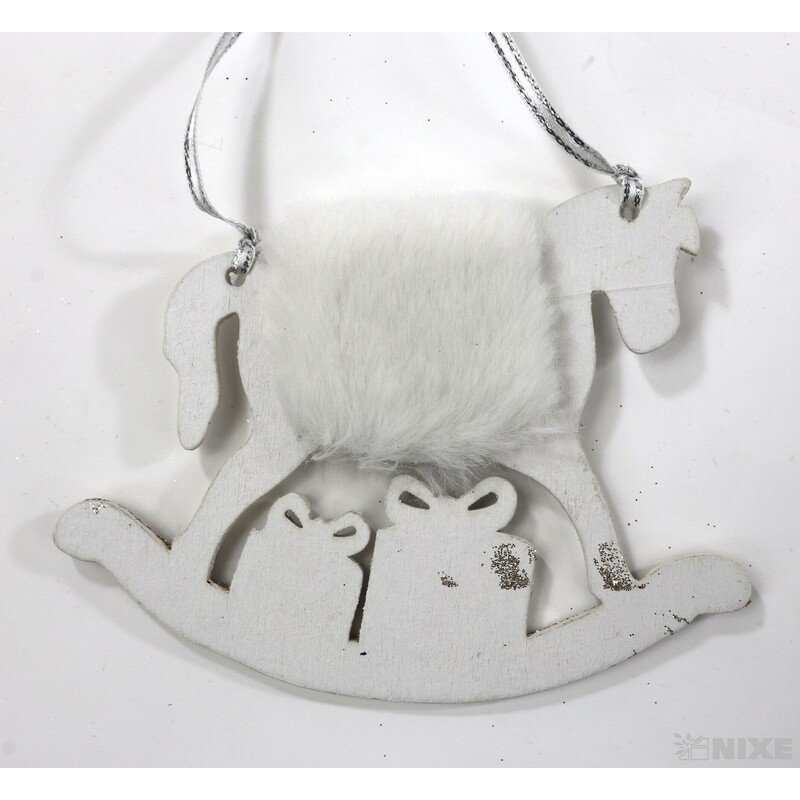 ZÁVĚS KONÍK 9x12cm*BÍLÁ