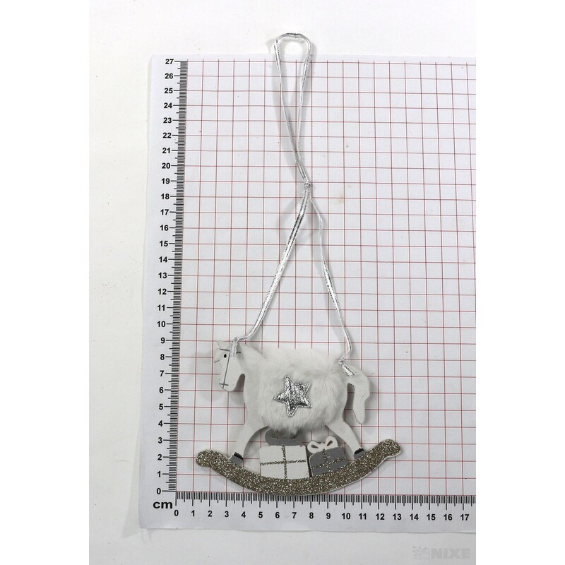 ZÁVĚS KONÍK 9x12cm*BÍLÁ