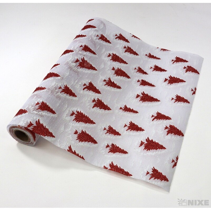 ROLE JUTA VÁNOCE 36cmx3yd*BÍLÁ+ČERVENÁ