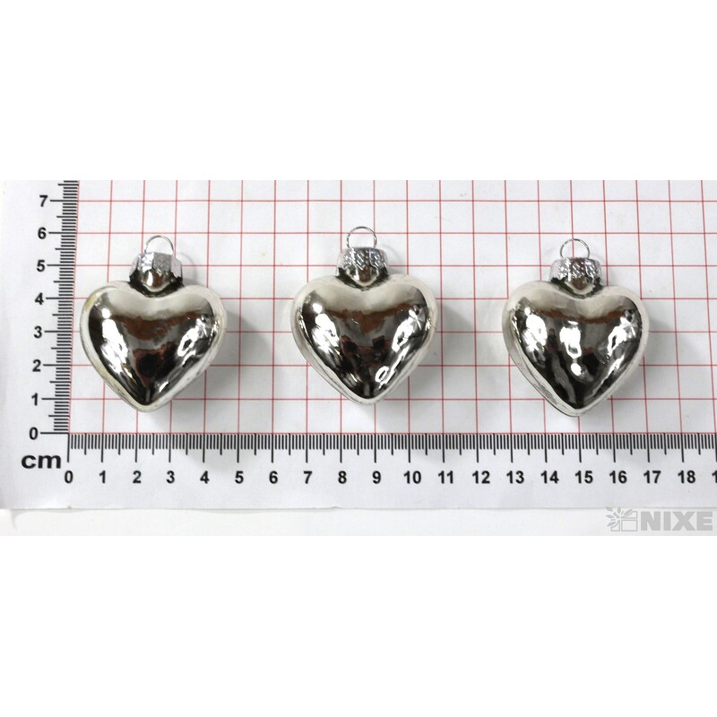 ZÁVĚS SRDCE 4,5cm 20ks*STŘÍBRNÁ