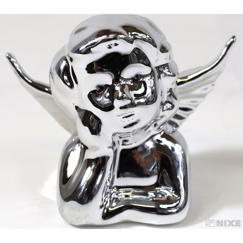 ANDĚL KERAMIKA 6x7cm*STŘÍBRNÁ