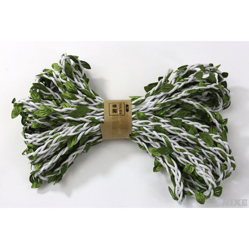 ŠŇŮRKA 8mmx10yd*BÍLÁ+ZELENÁ