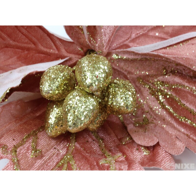 KVĚT 34cm*ZLATÁ+RŮŽOVÁ