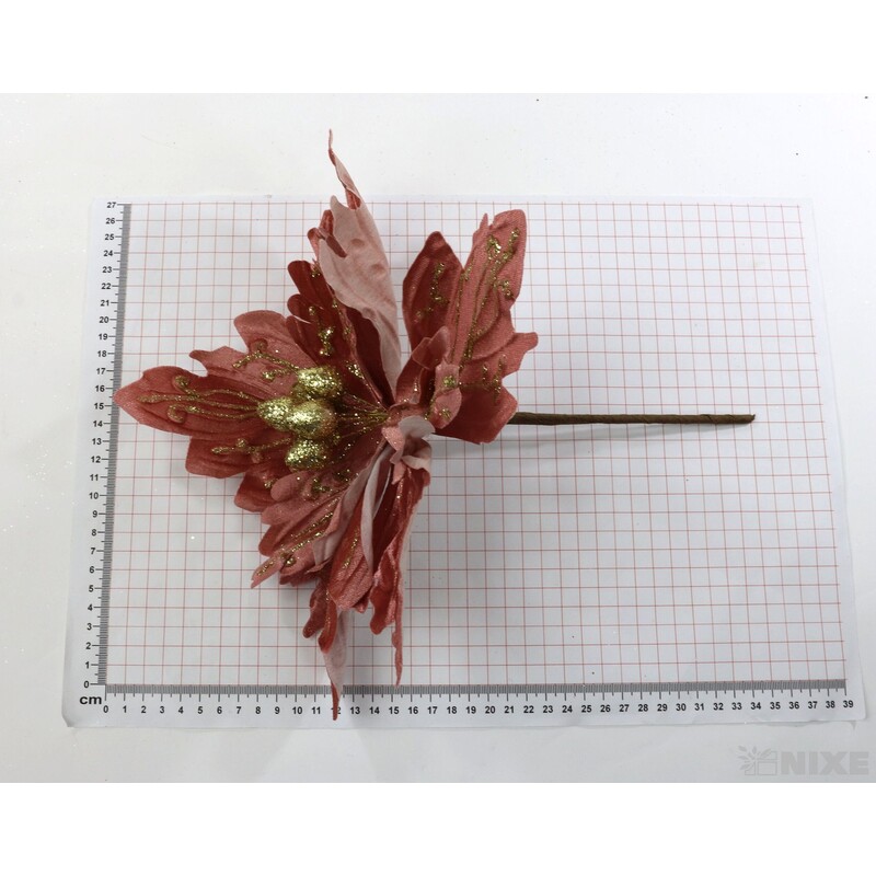 KVĚT 34cm*ZLATÁ+RŮŽOVÁ