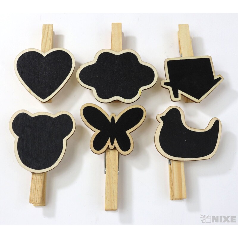 KOLÍČEK TABULE 5x4cm 6ks*ČERNÁ