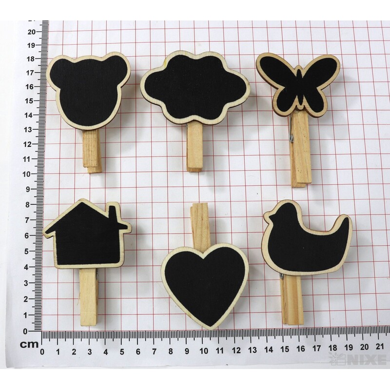 KOLÍČEK TABULE 5x4cm 6ks*ČERNÁ