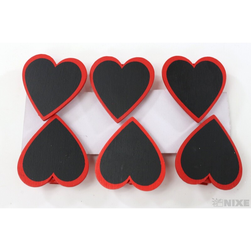 KOLÍČEK SRDCE 4x4cm 6ks*MIX BAREV