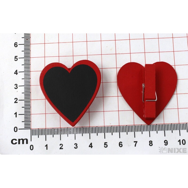 KOLÍČEK SRDCE 4x4cm 6ks*MIX BAREV