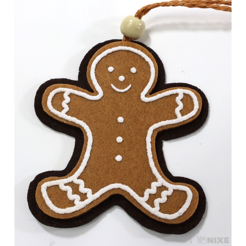 ZÁVĚS PERNÍČEK PANÁČEK 7cm 4ks*HNĚDÁ