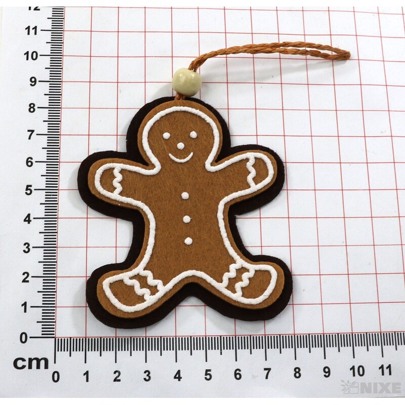 ZÁVĚS PERNÍČEK PANÁČEK 7cm 4ks*HNĚDÁ