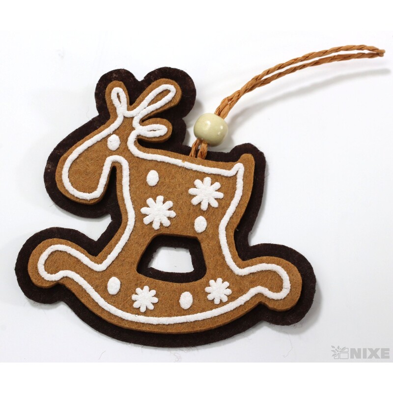 ZÁVĚS PERNÍČEK KONÍK 9cm 4ks*HNĚDÁ