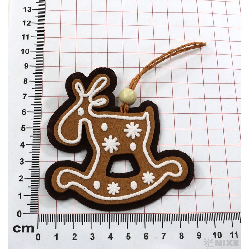 ZÁVĚS PERNÍČEK KONÍK 9cm 4ks*HNĚDÁ