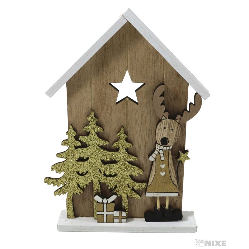 DOMEČEK 14x3x20cm*ZLATÁ