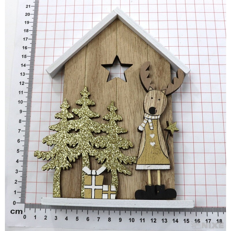 DOMEČEK 14x3x20cm*ZLATÁ