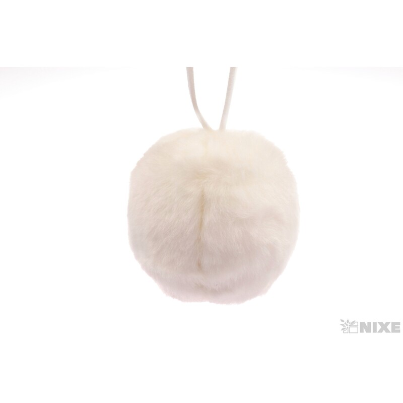 ZÁVĚS KOULE KOŽEŠINA 7cm 4ks*BÍLÁ