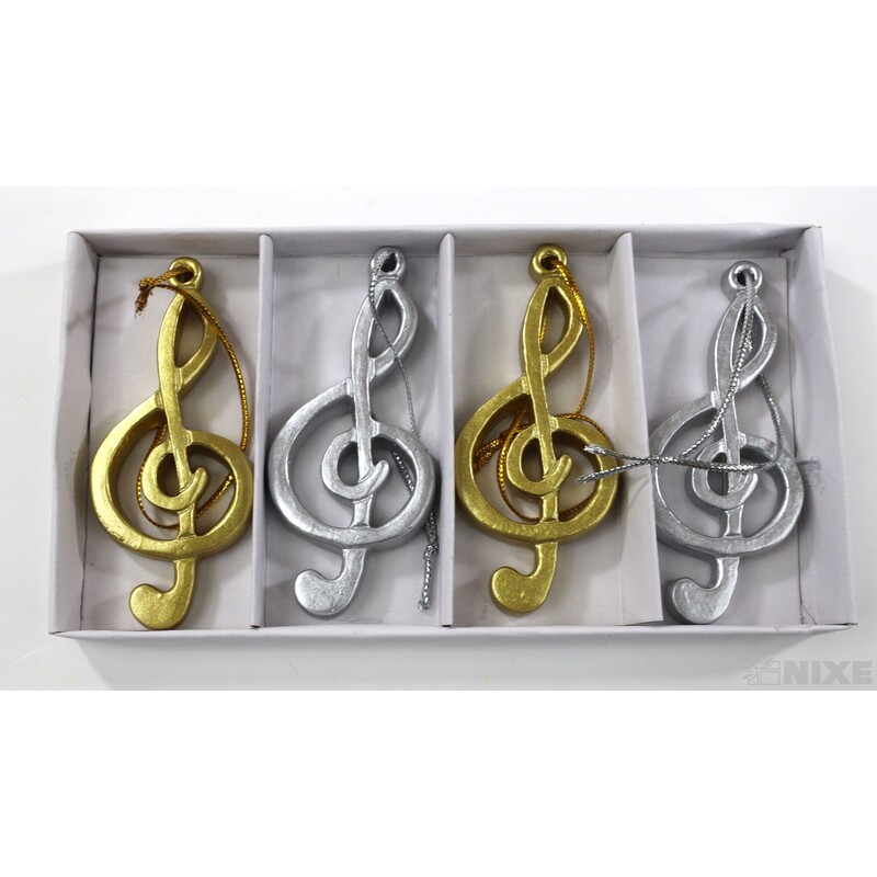 ZÁVĚS HOUSLOVÝ KLÍČ 7,5cm 4ks*MIX BAREV