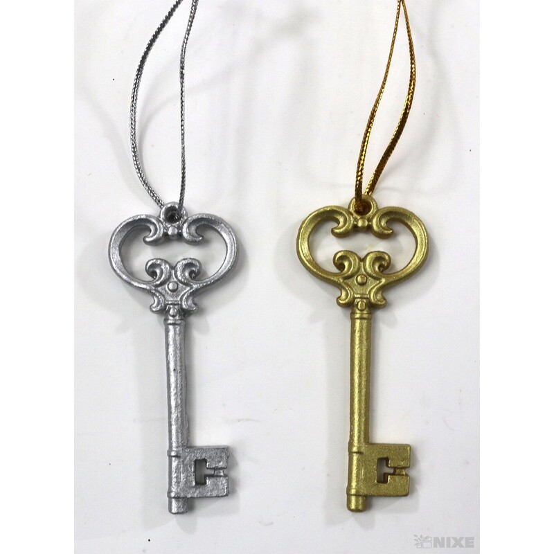 ZÁVĚS KLÍČ 7,5cm 4ks*MIX BAREV