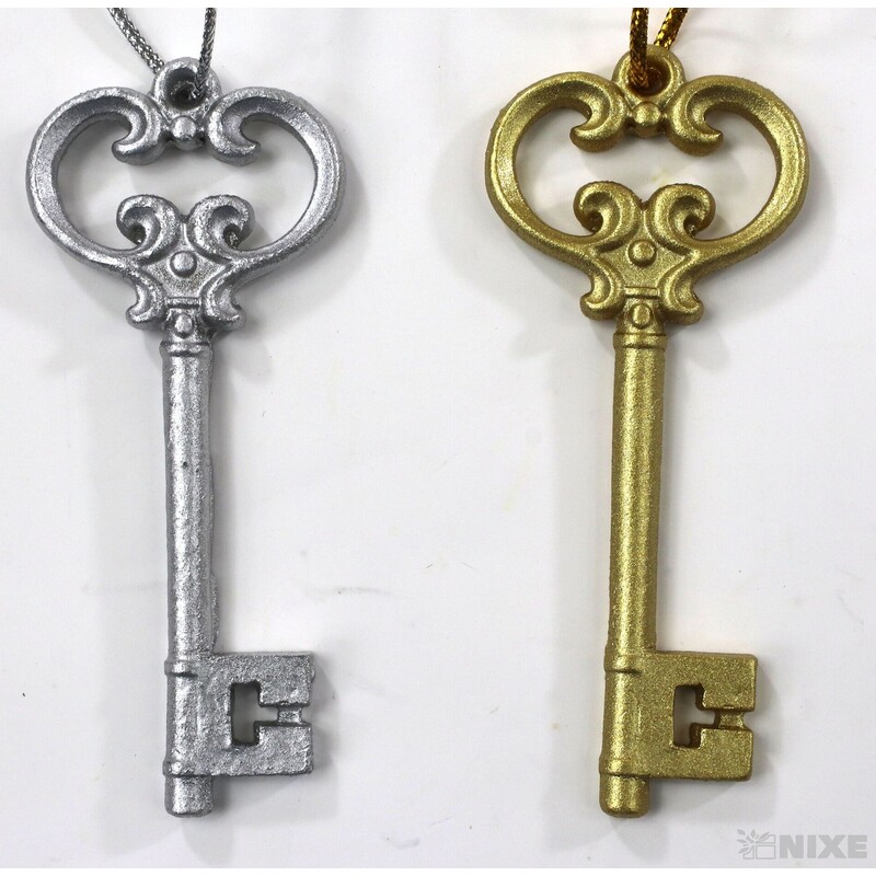 ZÁVĚS KLÍČ 7,5cm 4ks*MIX BAREV