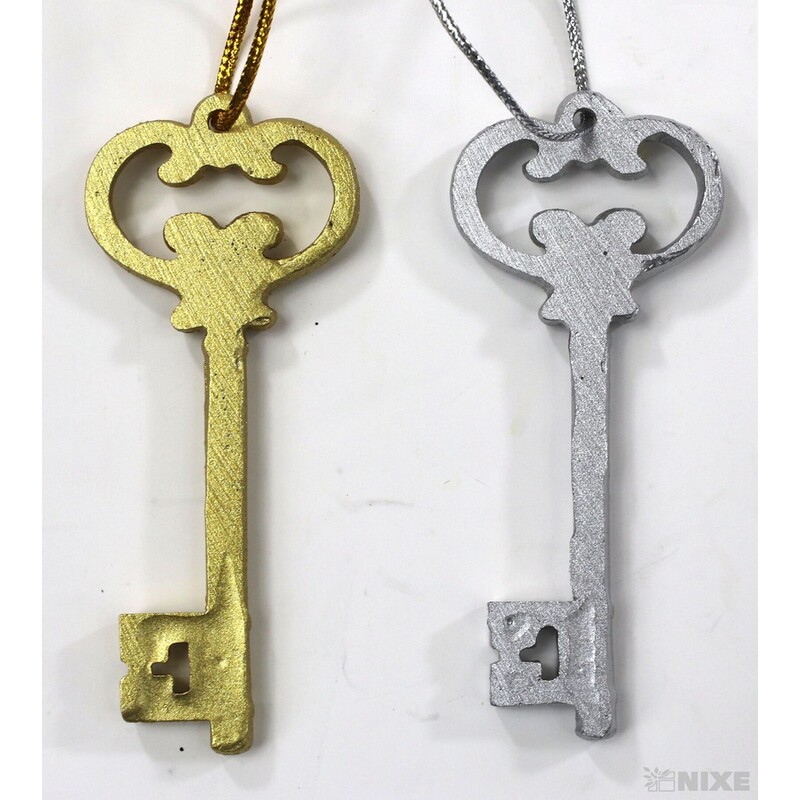 ZÁVĚS KLÍČ 7,5cm 4ks*MIX BAREV