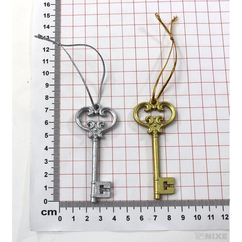 ZÁVĚS KLÍČ 7,5cm 4ks*MIX BAREV