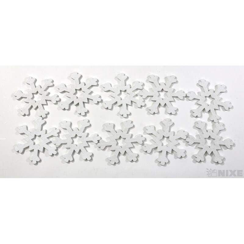 VÁNOCE MIX 6x5cm 10ks*BÍLÁ