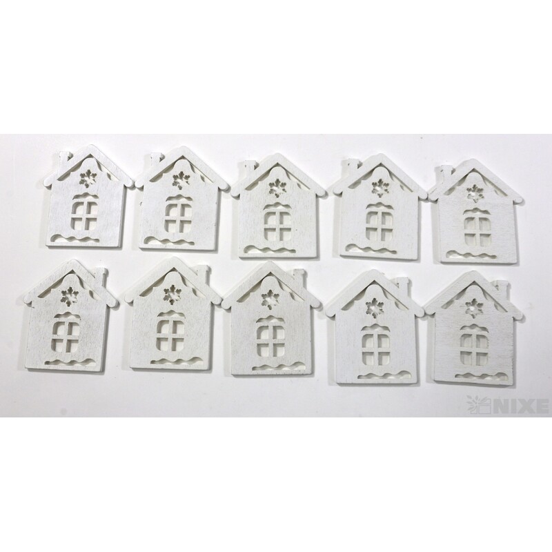 VÁNOCE MIX 6x5cm 10ks*BÍLÁ